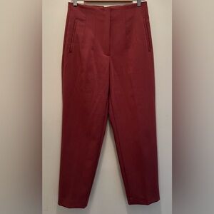 Zara High-Waisted Straight Leg Structured Top and Tapered Leg Rust Color Size L